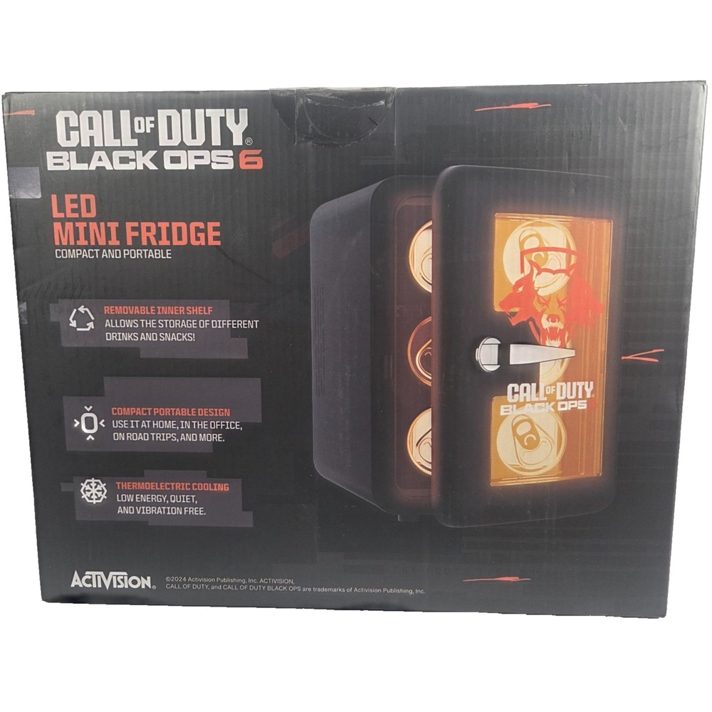 Call of Duty Black Ops 6 LED Mini Fridge 6 Can Gaming Cooler Activision New
